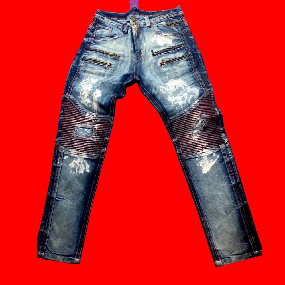 Embellish denim pants